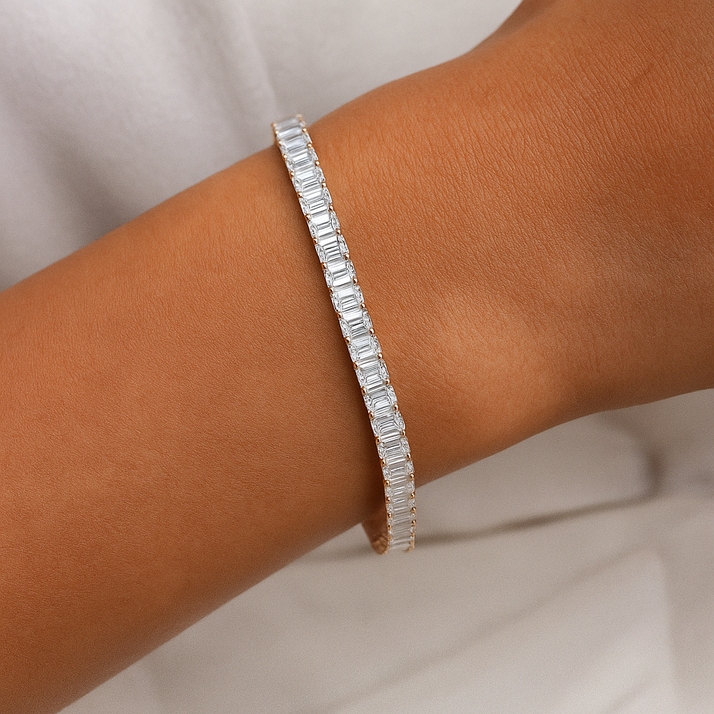 Rose Gold Emerald Diamond Bracelet