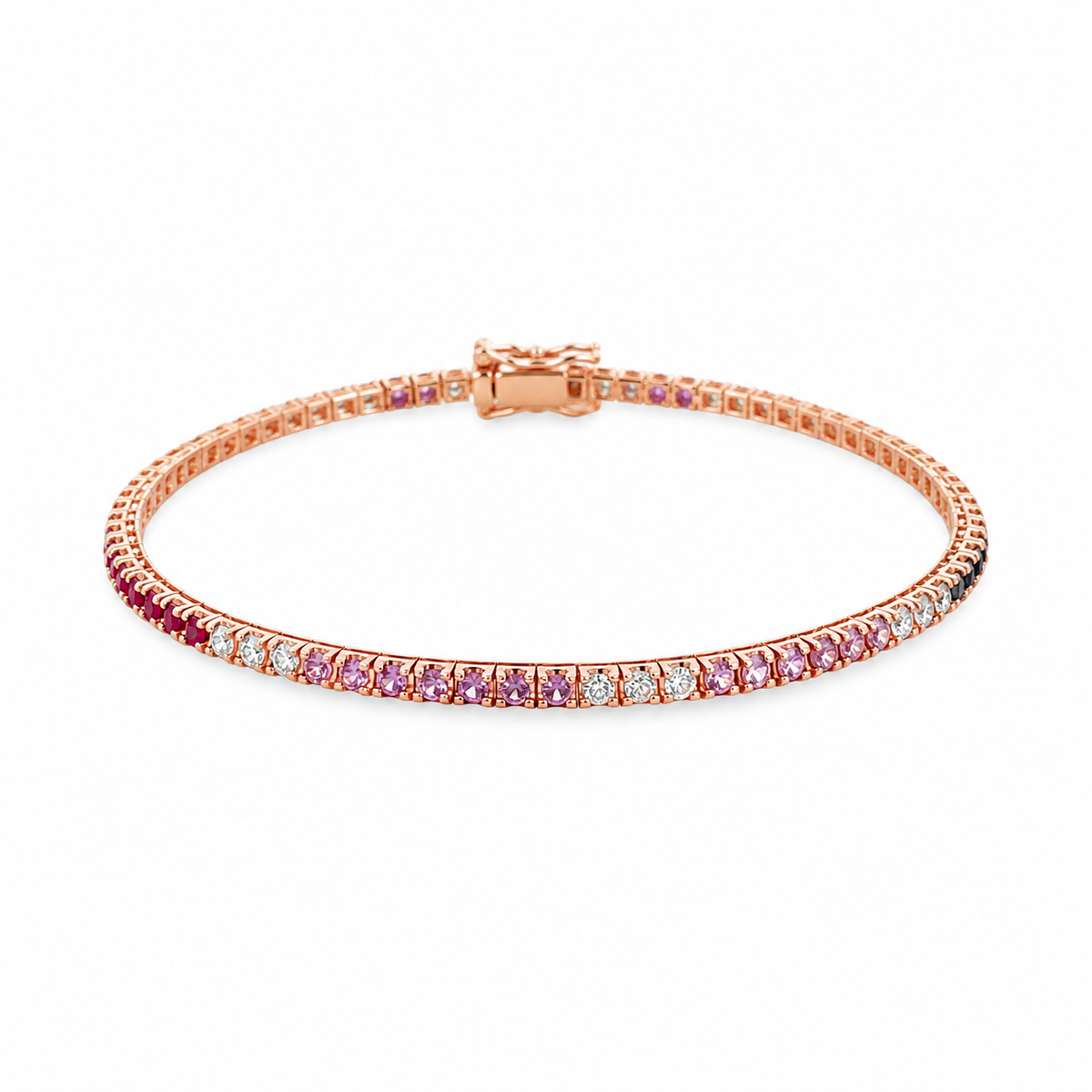 18Kt Multi Stone Rainbow Tennis Bracelet
