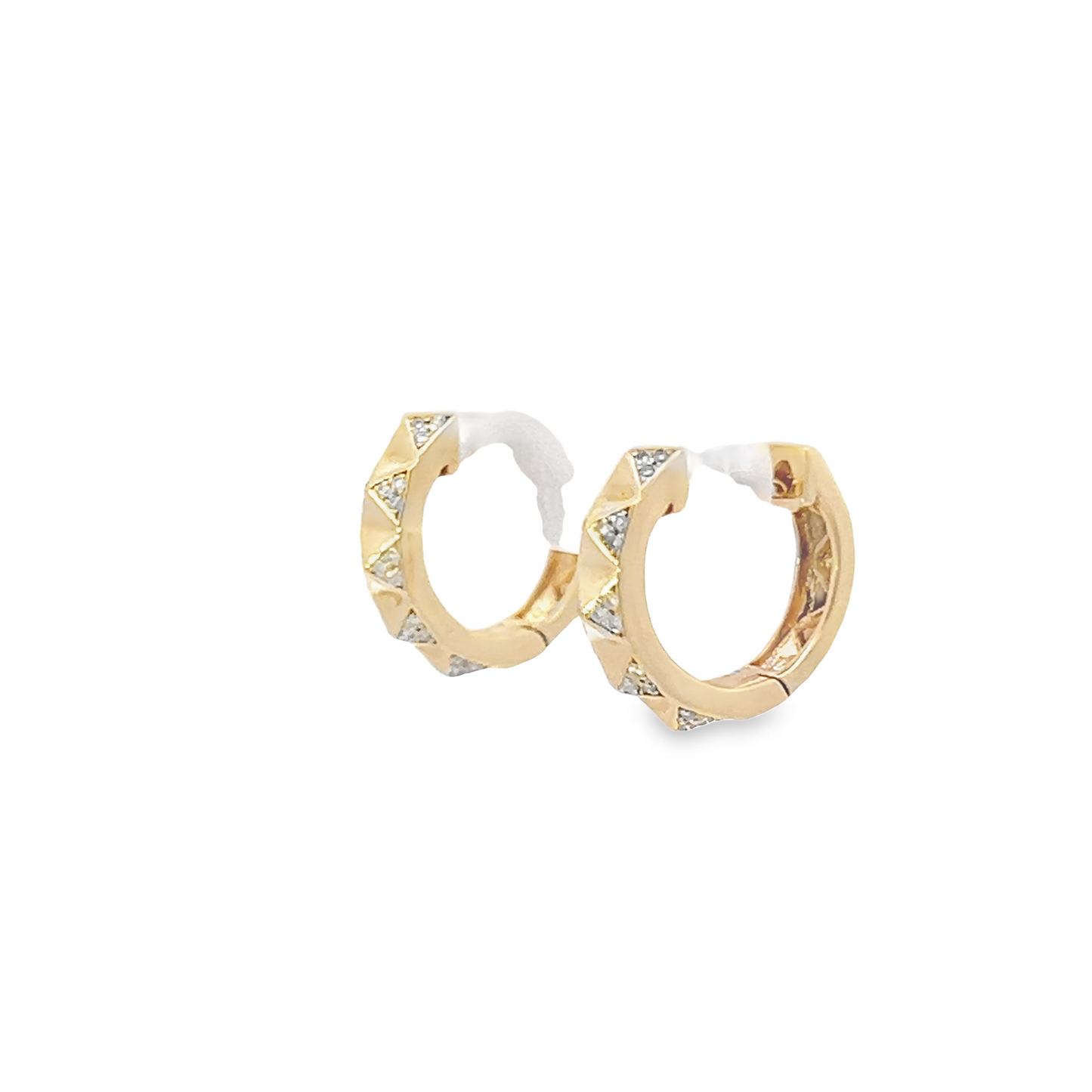 Yellow Gold Stud Huggie Earrings