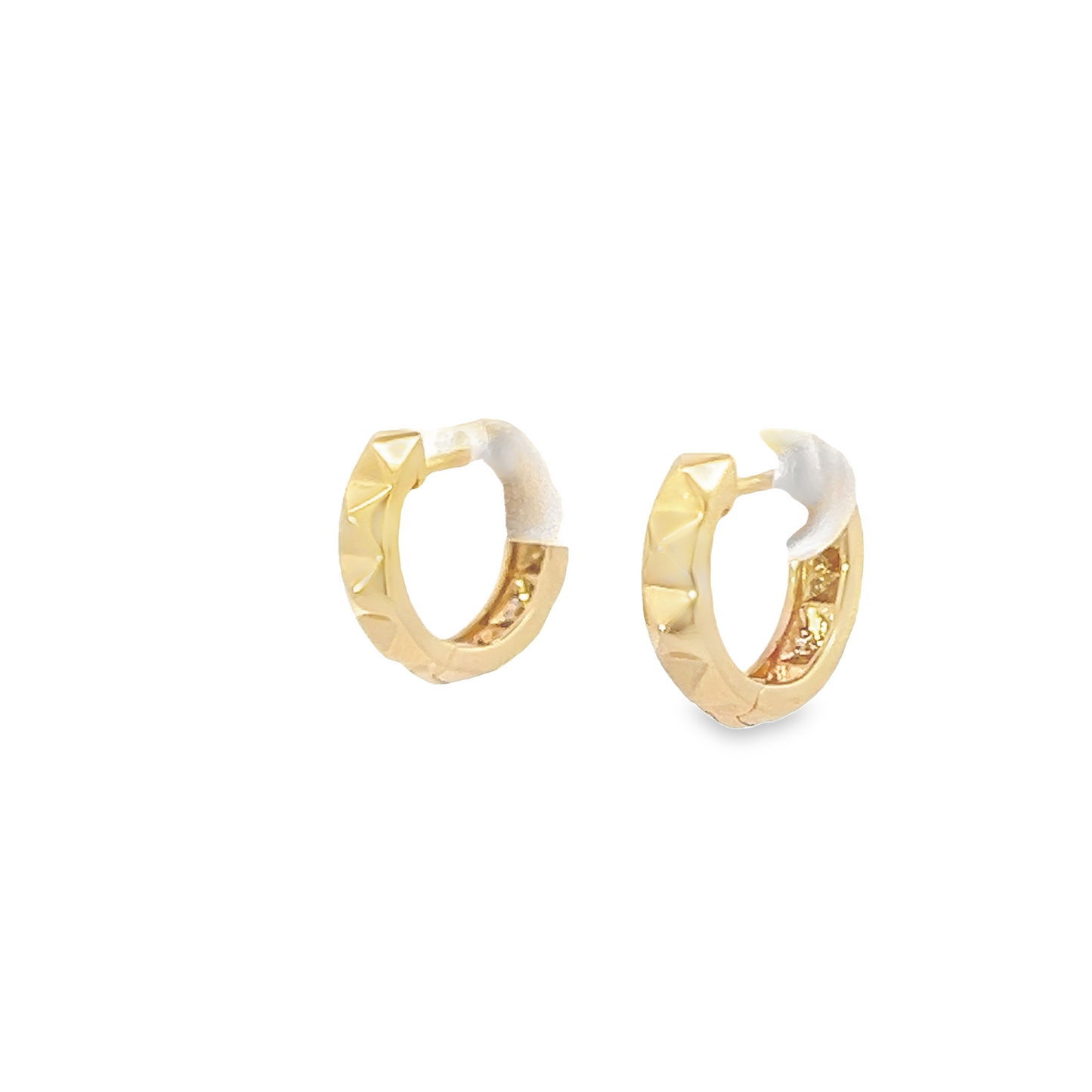 Yellow Gold Stud Huggie Earrings