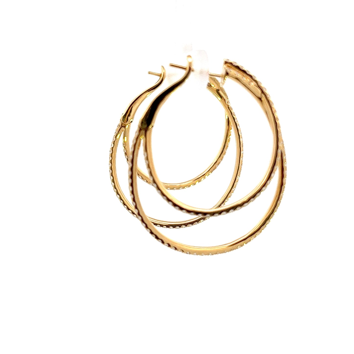 Double Hoop Diamond Earrings