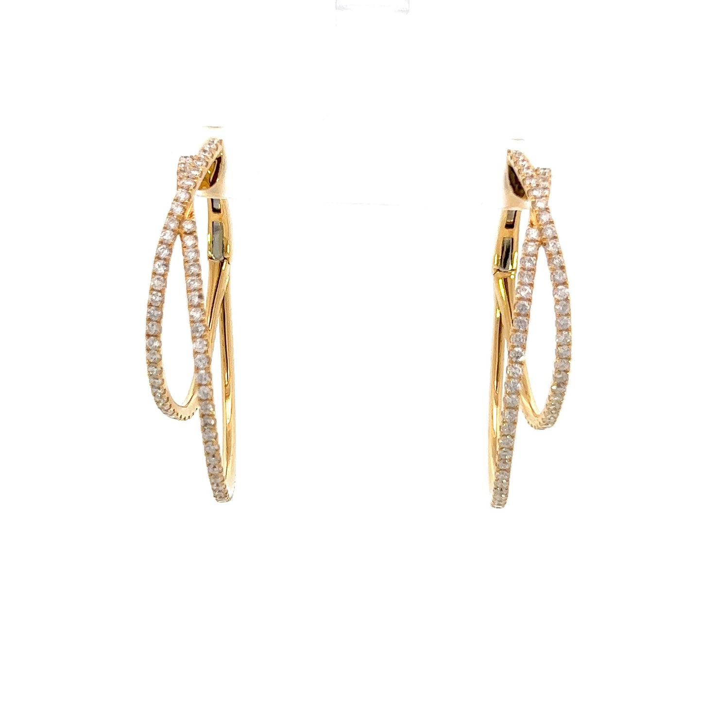 Double Hoop Diamond Earrings