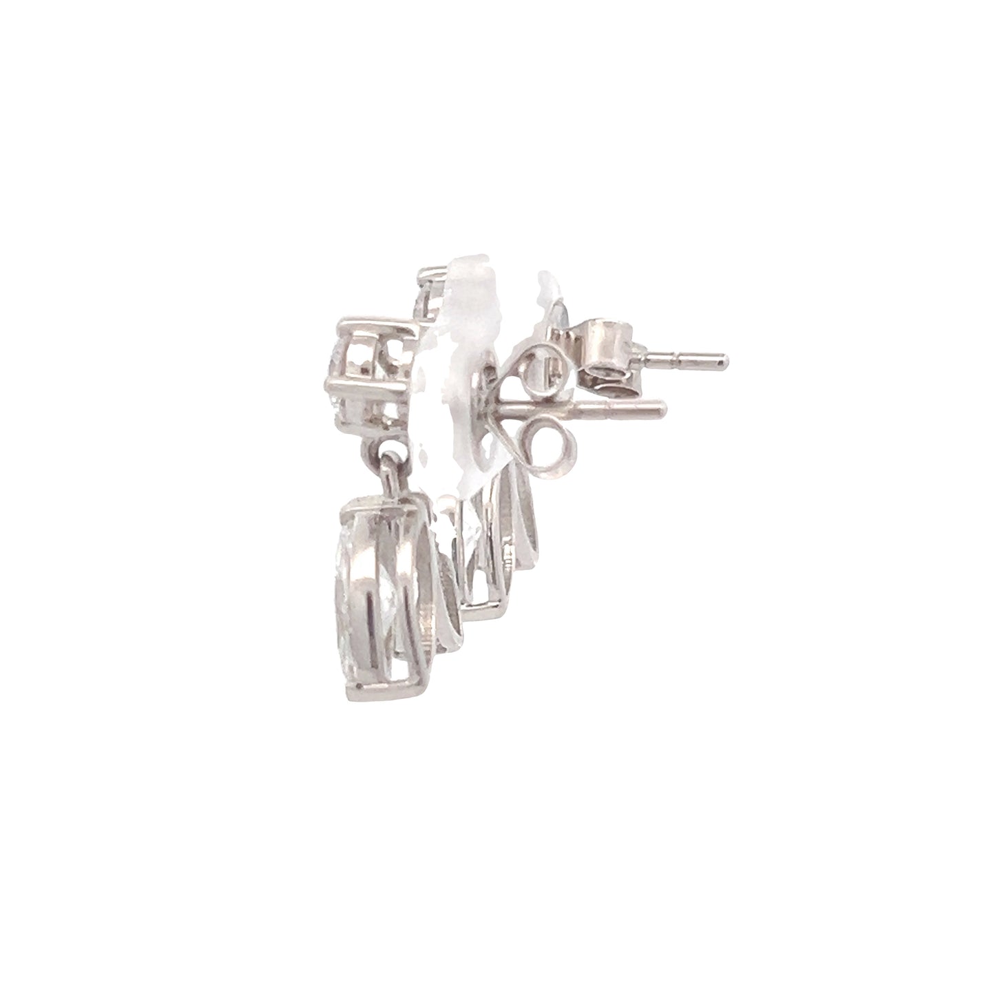 Round and Marquise Drop Earrings