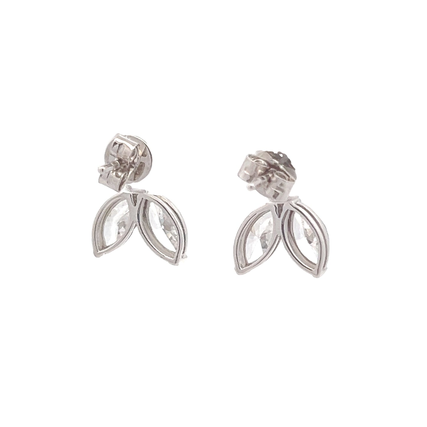 Round and Marquise Drop Earrings
