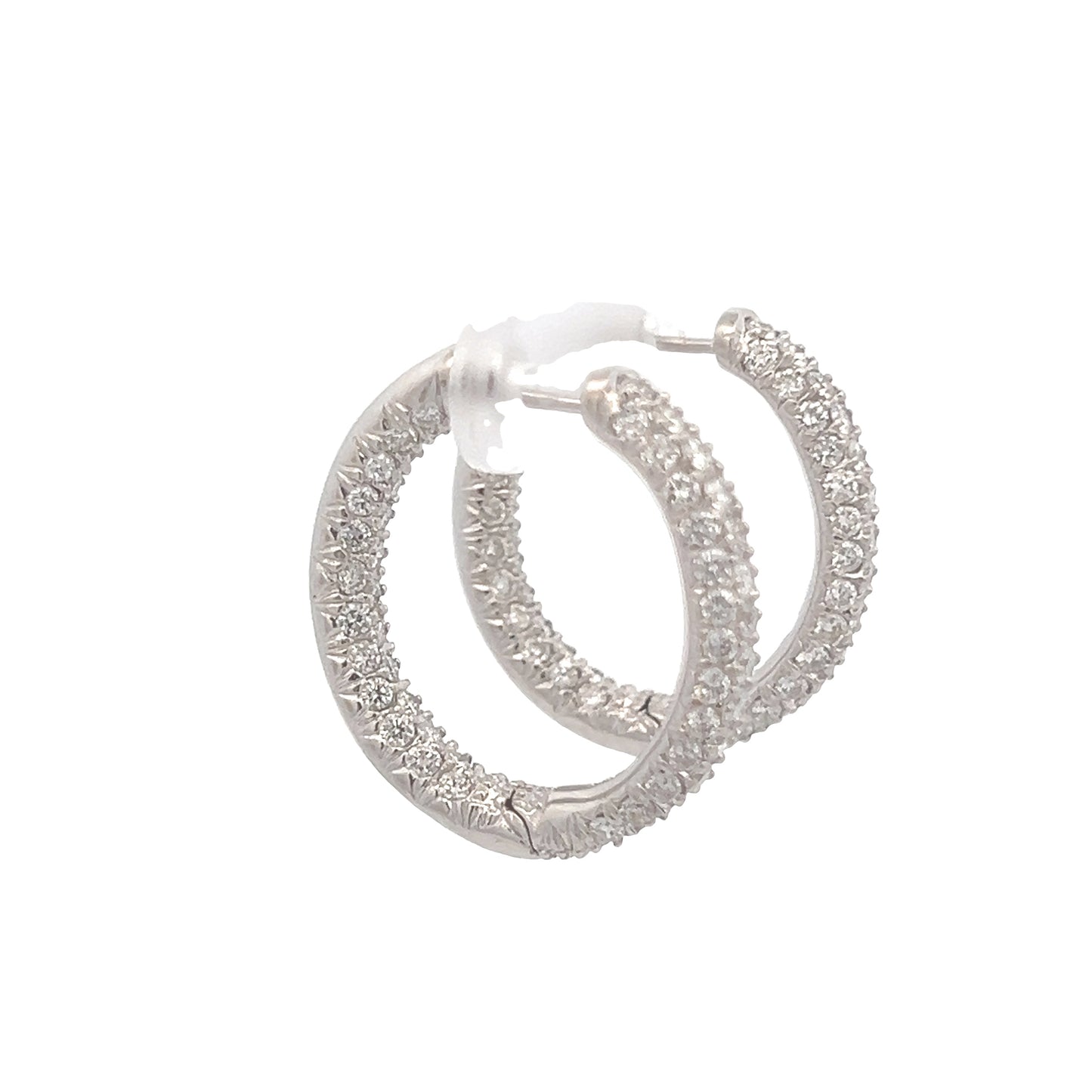 Pave Set Oval Hoops