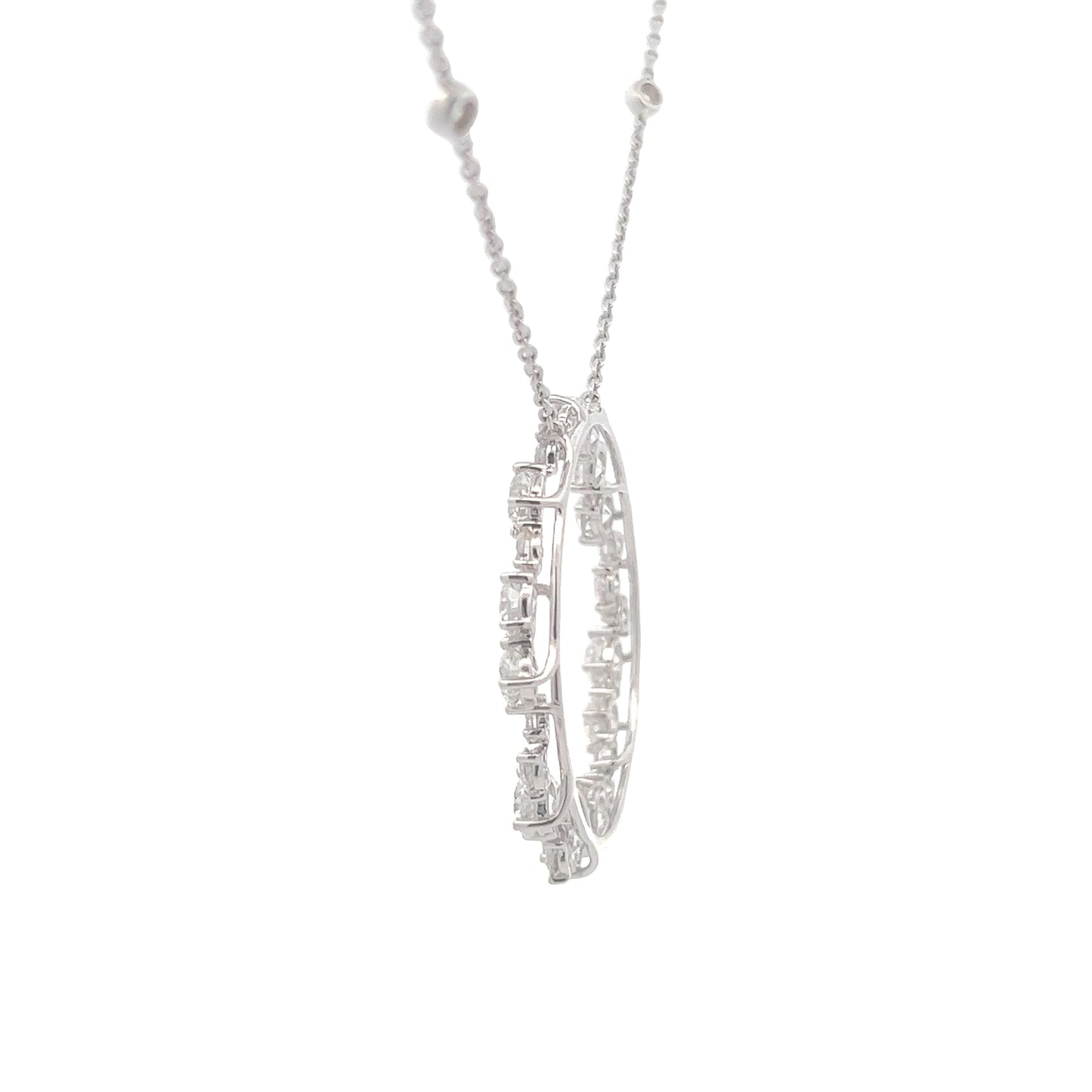 Open Disc Diamond Necklace