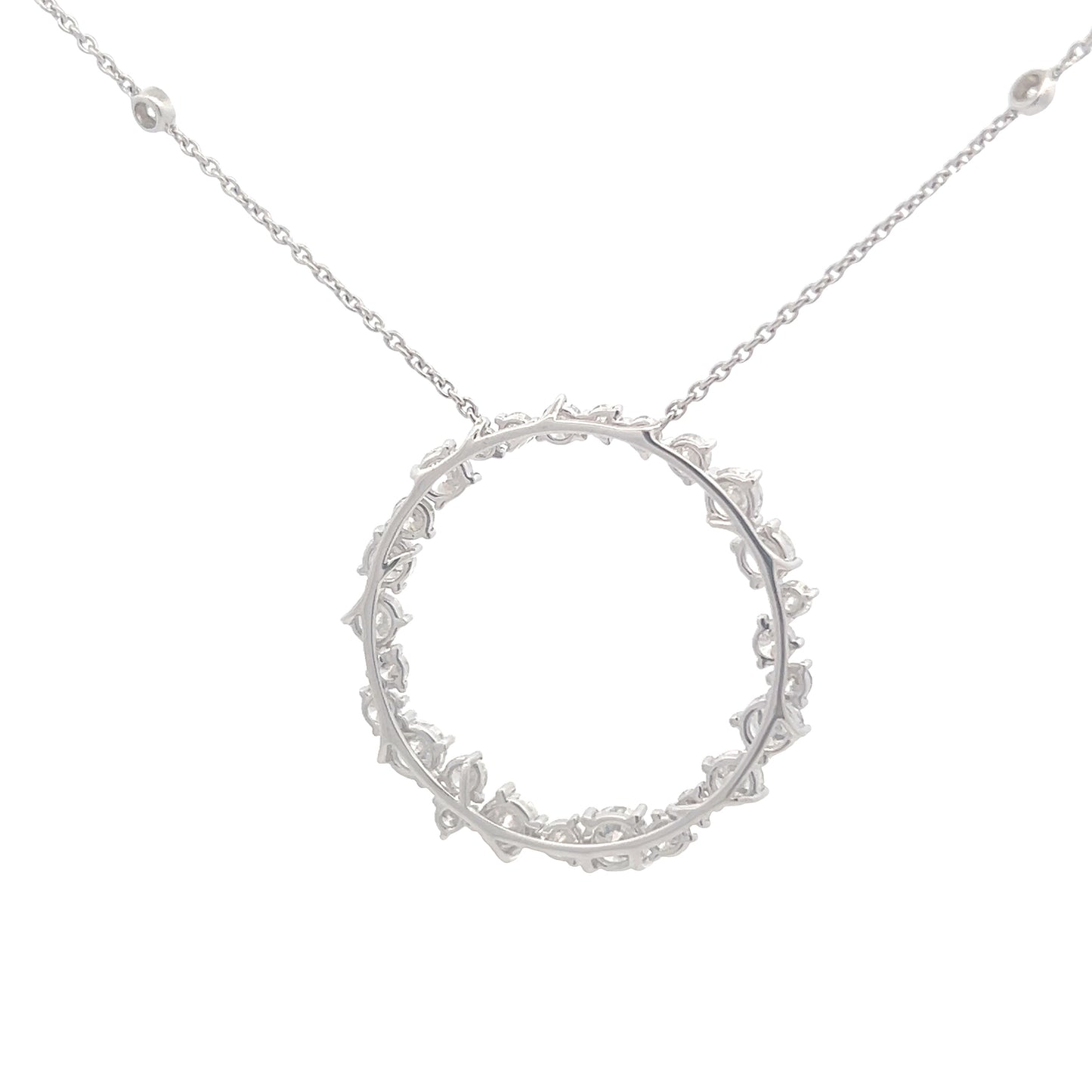 Open Disc Diamond Necklace