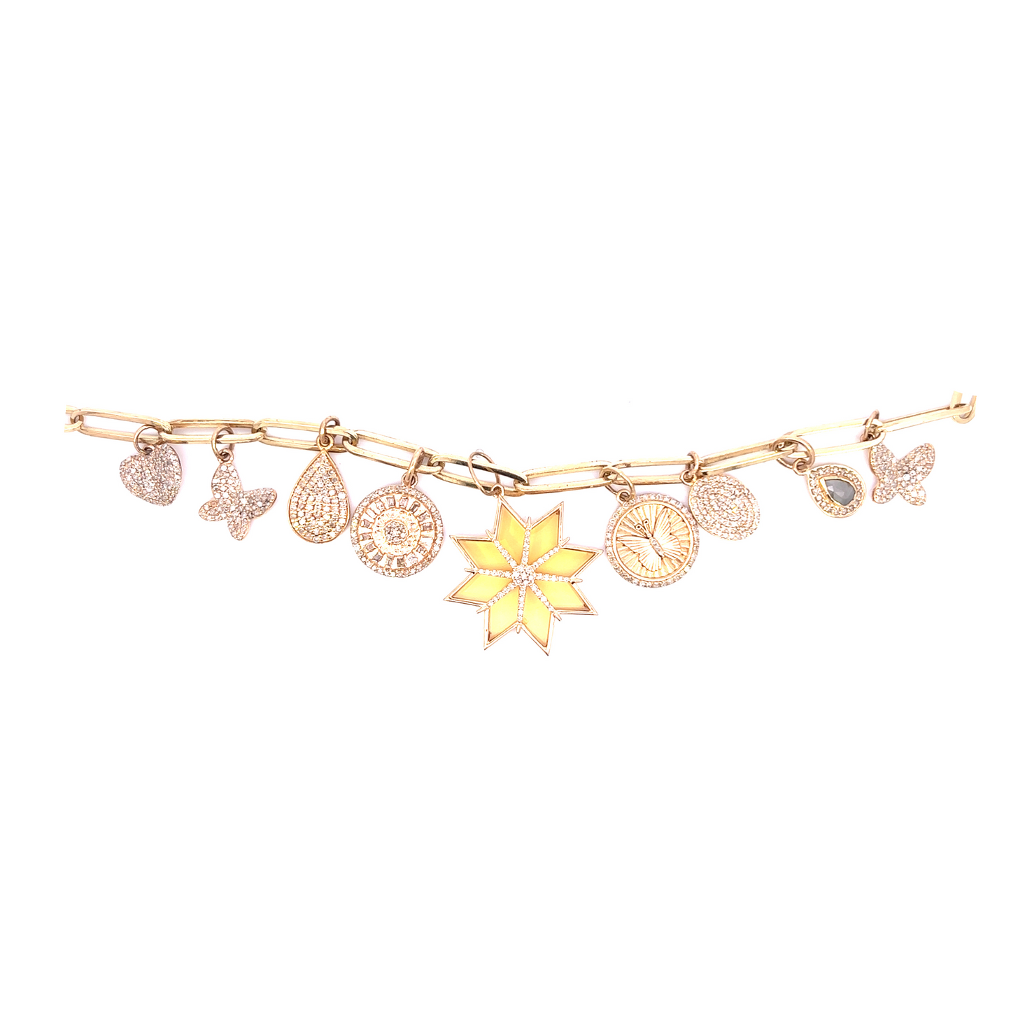 Paperclip Chain with 9 Charms