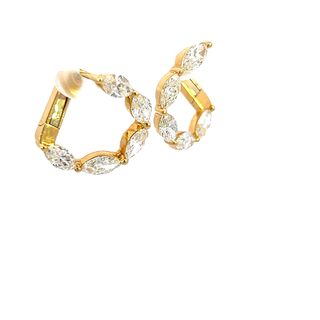 Yellow Gold Marquise Wrap Earrings