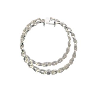 White Gold Curb Link Hoops
