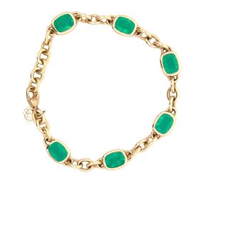 Bezeled Emerald Bracelet