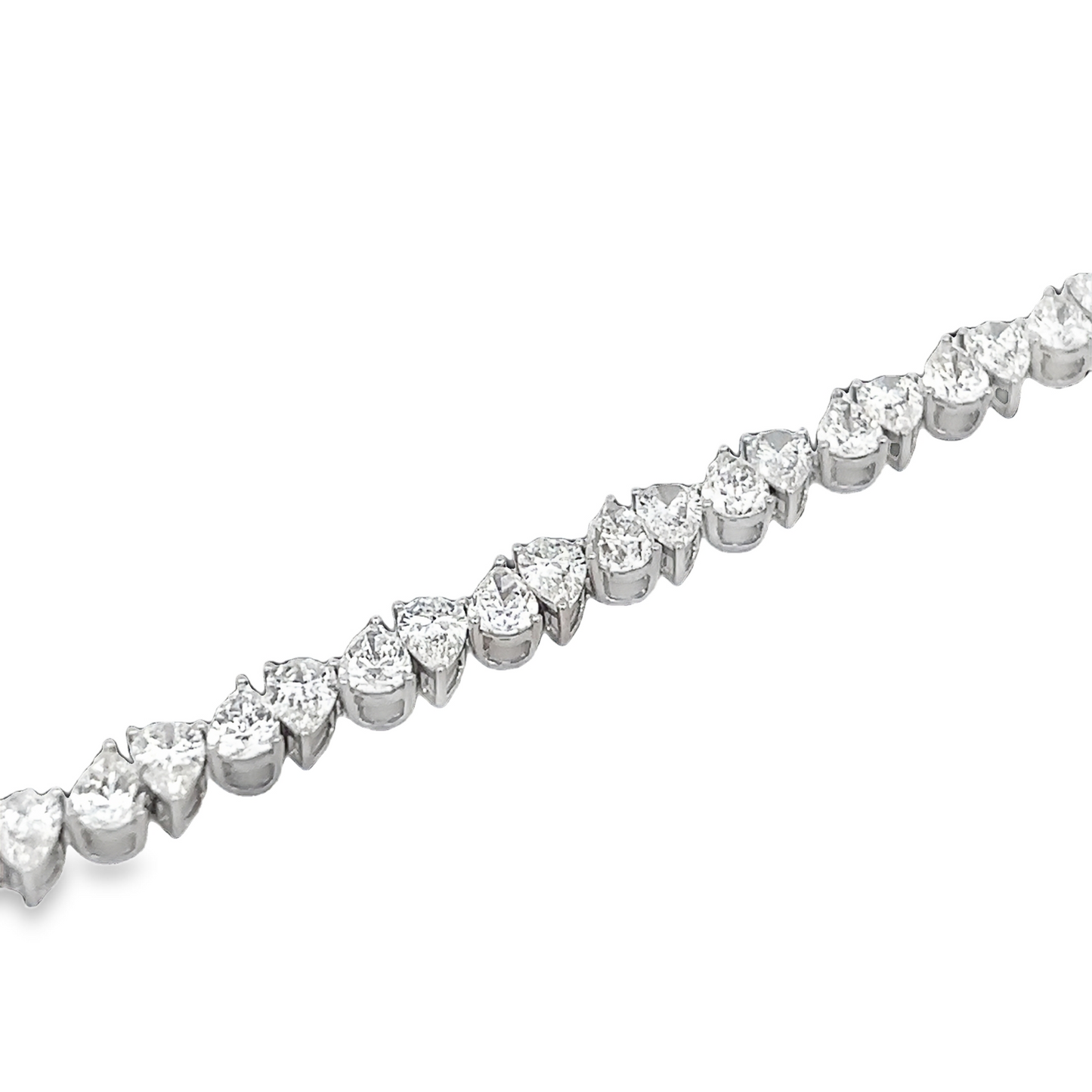 White Gold Pear-Shaped Tennis Bracelet