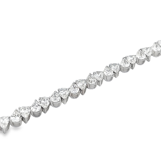 White Gold Pear-Shaped Tennis Bracelet