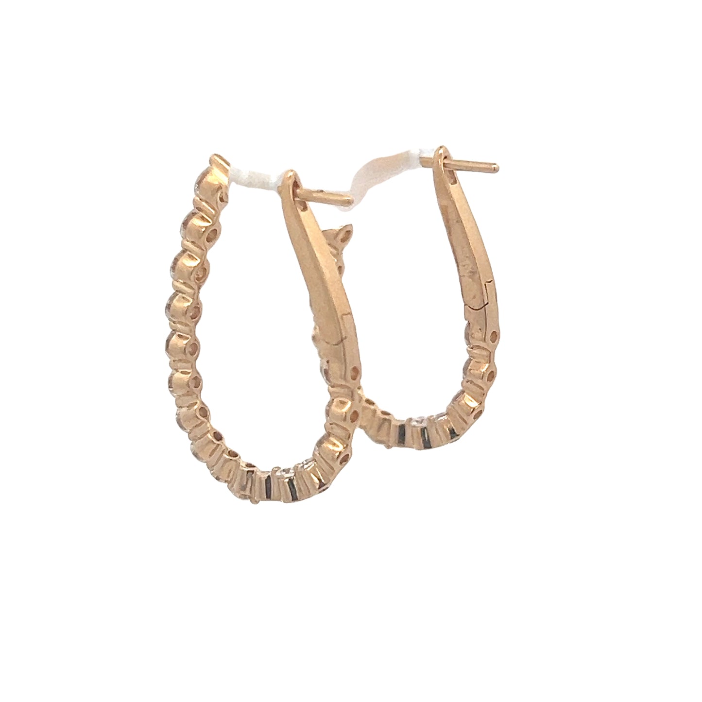 Diamond Pear Shaped Hoop Earrings