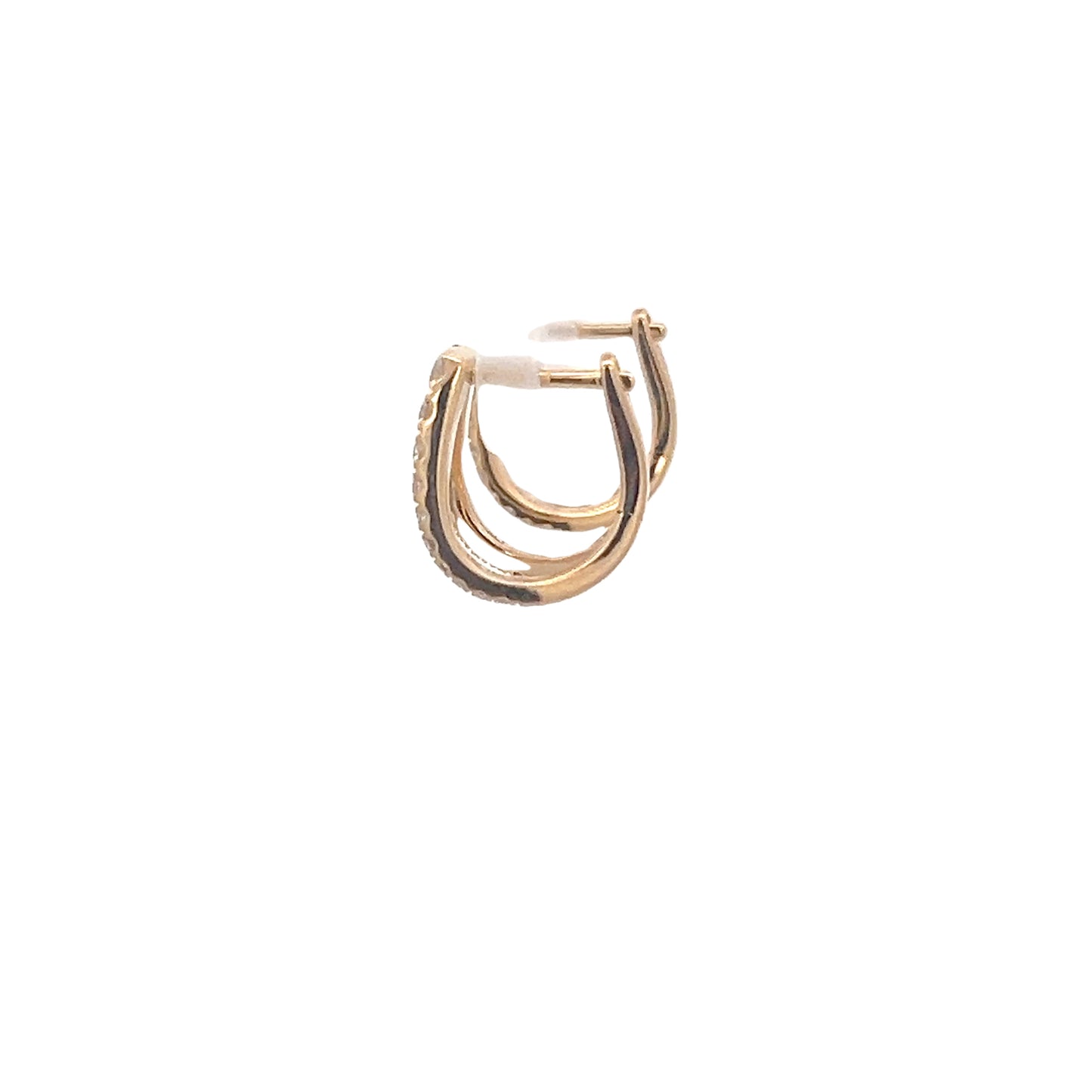 Lady's Yellow Spilt Huggie Earrings