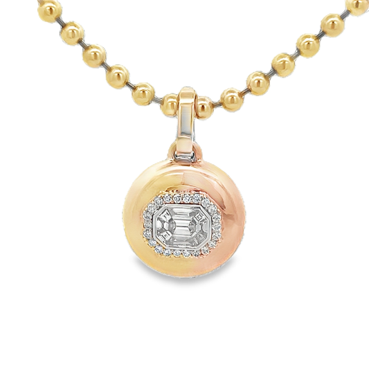 Gold and Diamond Bubble Pendant Necklace