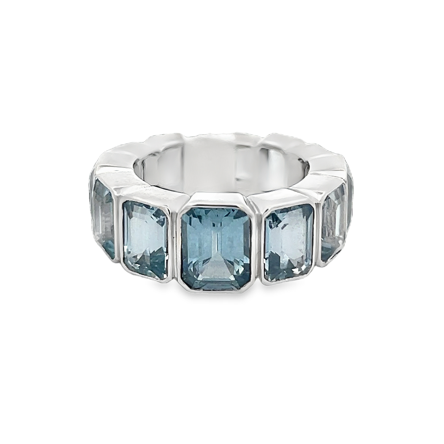 Blue Topaz Graduated Eternity Band