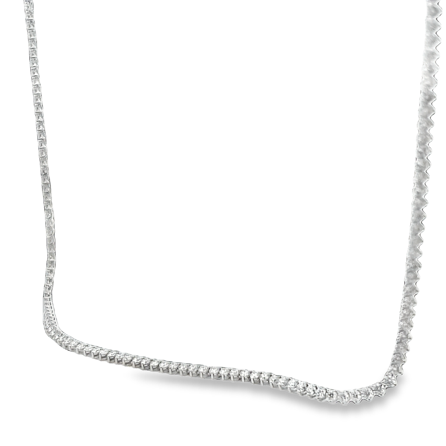White 3 Prong Tennis Necklace