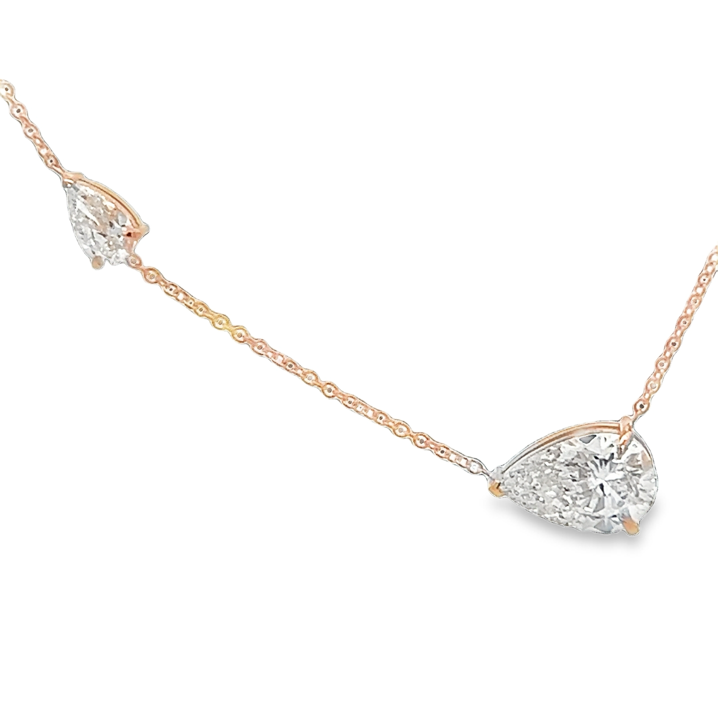 Two Pear Diamond Necklace
