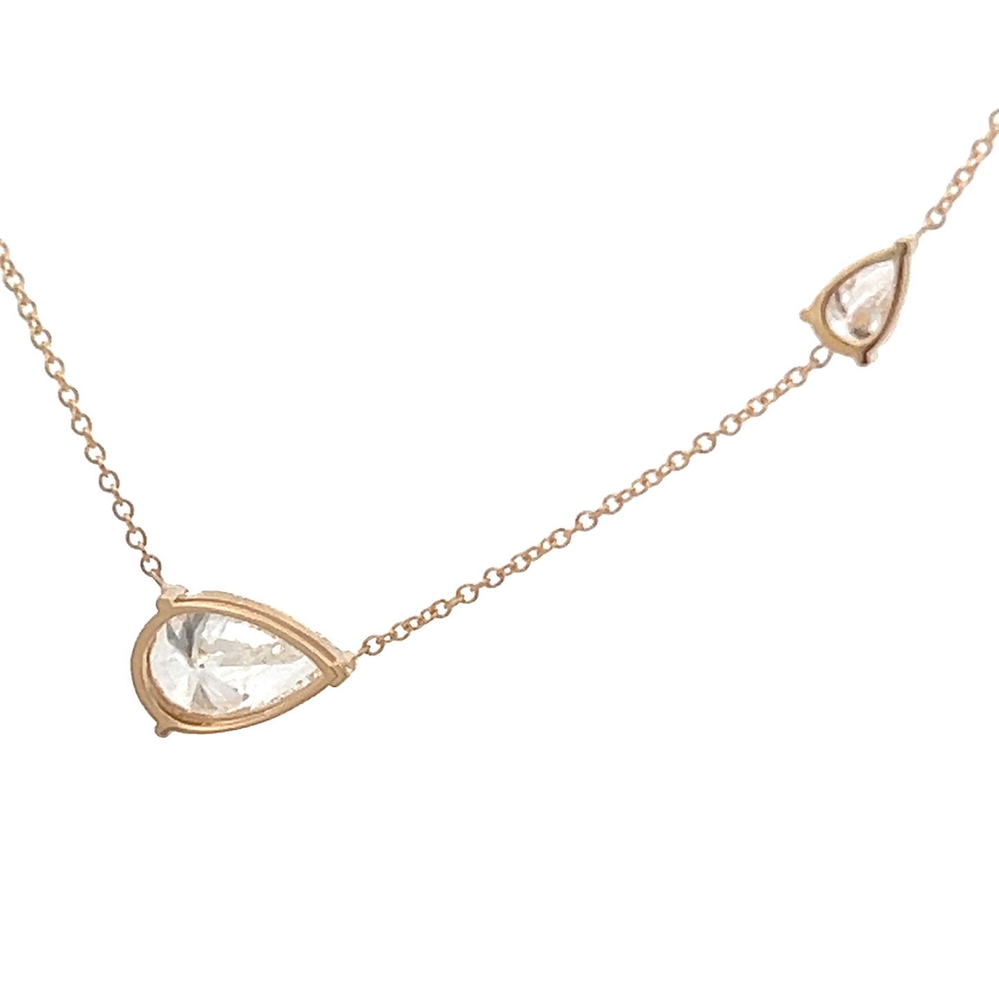 Two Pear Diamond Necklace