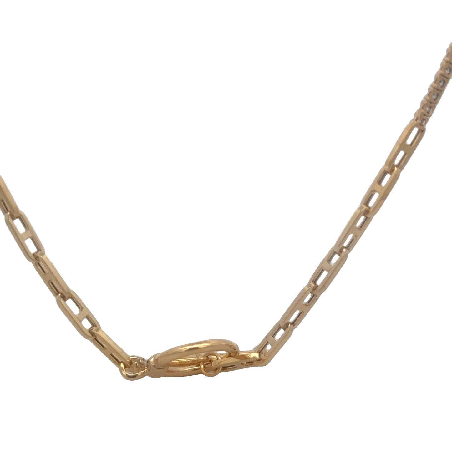 Anchor Link With 2 Diamond Sections Toggle Necklace