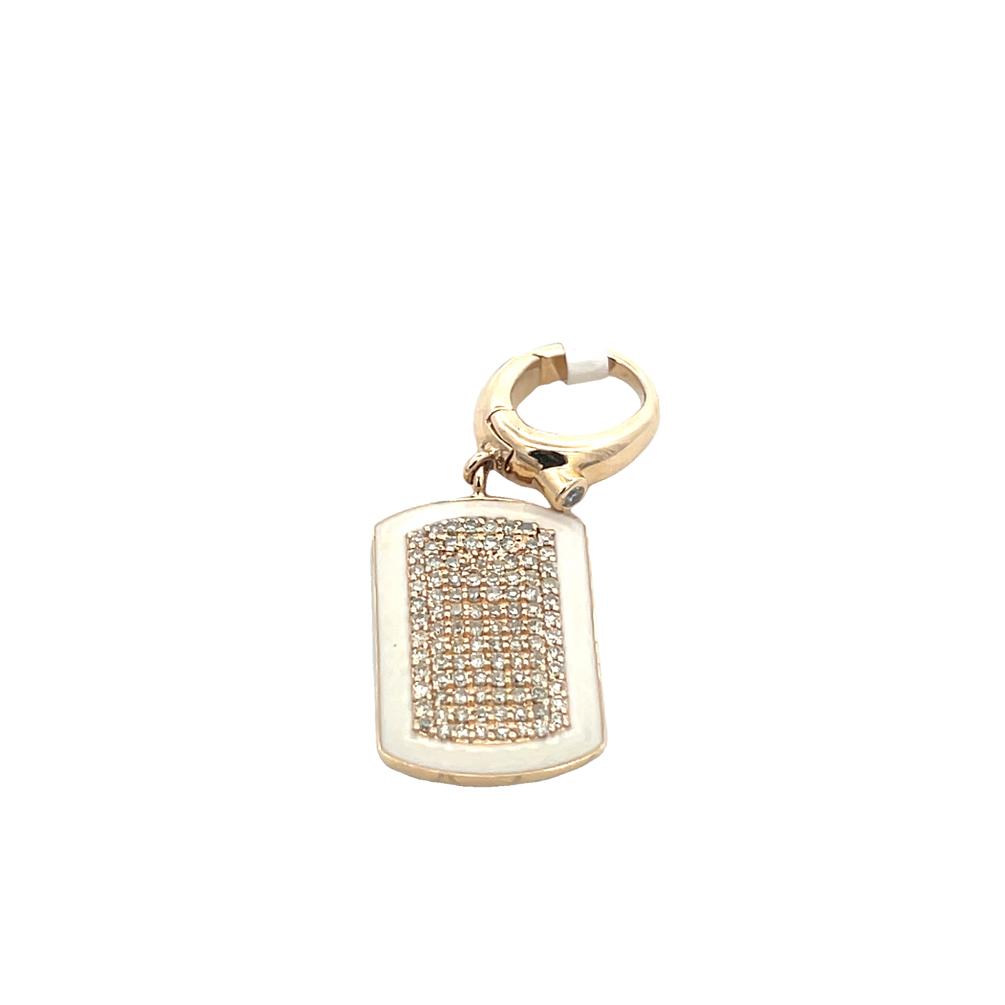 Small Diamond Dog Tag Charm