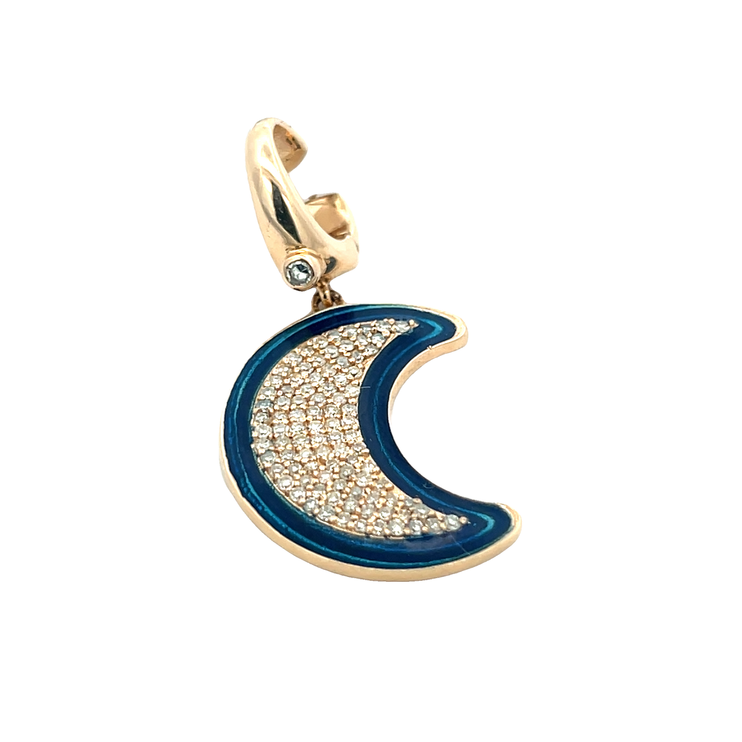 Blue Crescent Moon Charm