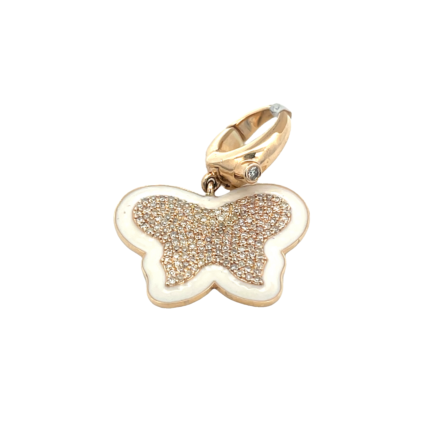 White and Diamond Butterfly Charm