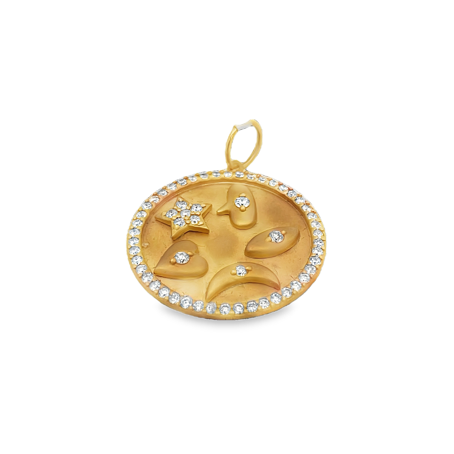 Gold Circle with Symbol Charms