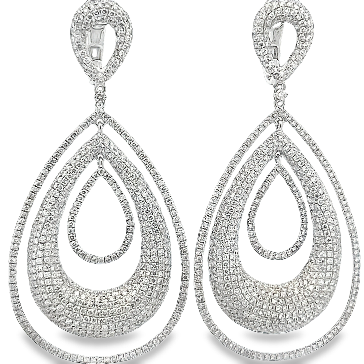 White Gold Teardrop Earrings