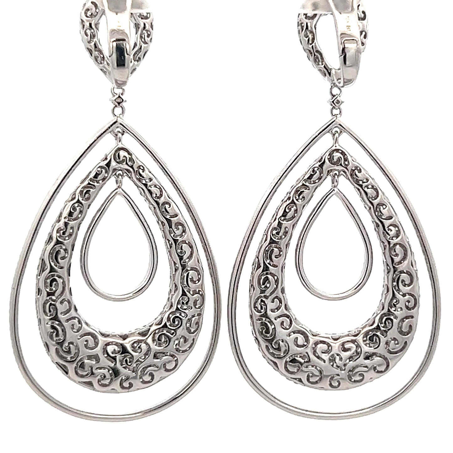 White Gold Teardrop Earrings