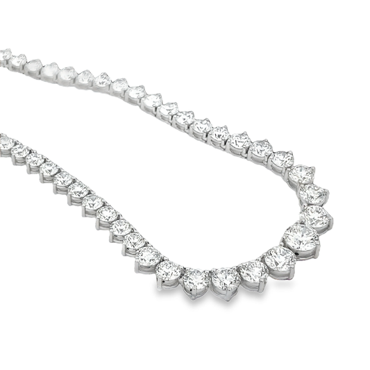 3 Prong Graduated Tennis Necklace