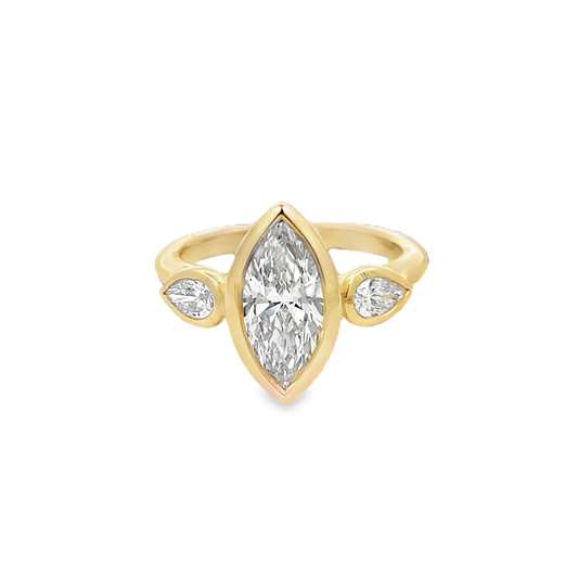 3 Stone Bezeled Fashion Ring