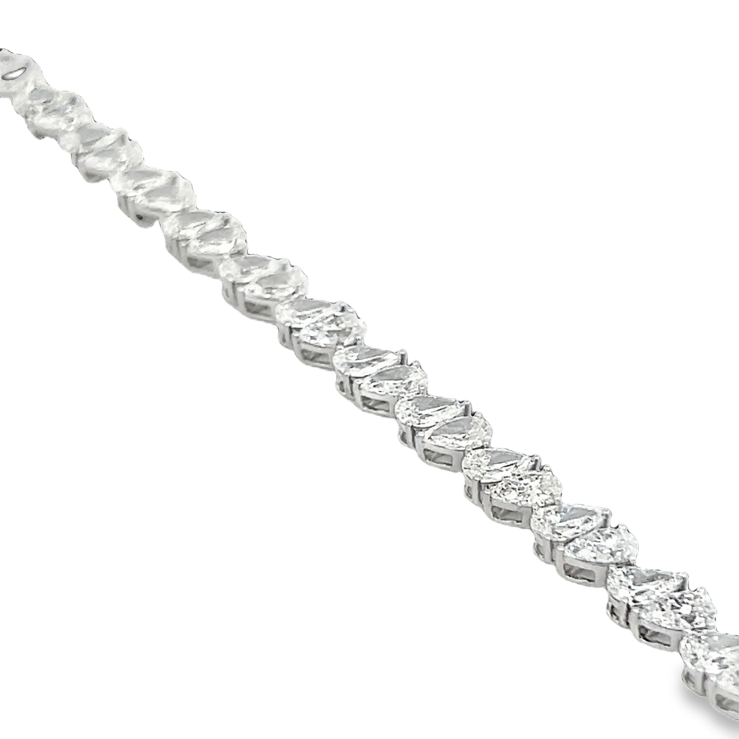White Gold Pear-Shaped Tennis Bracelet