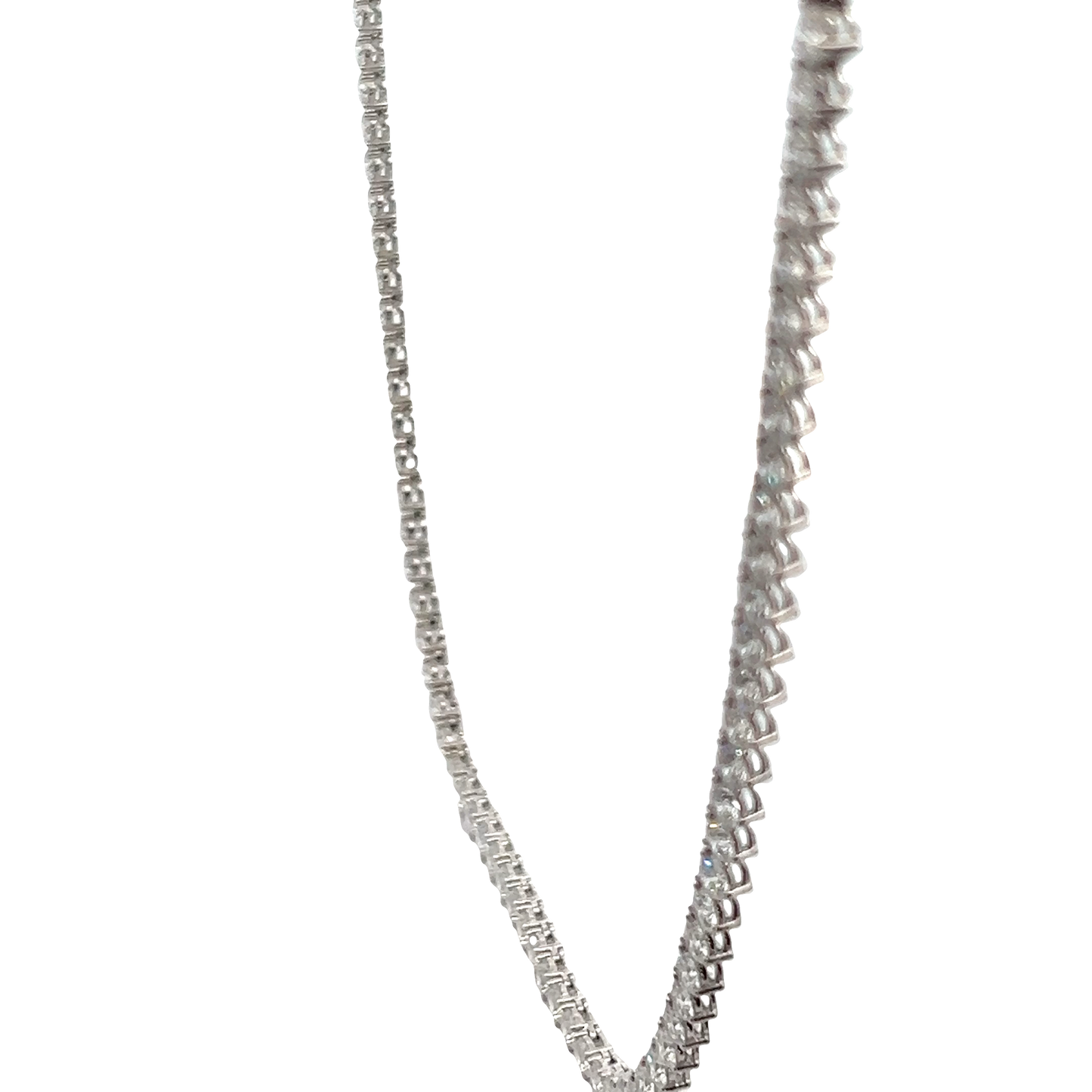 White Diamond Tennis Necklace 18''