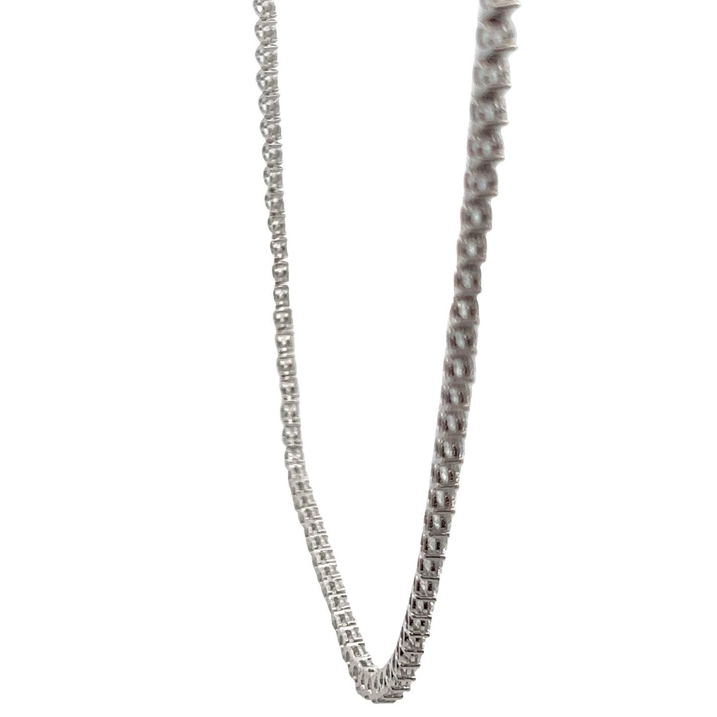 White Diamond Tennis Necklace 18''
