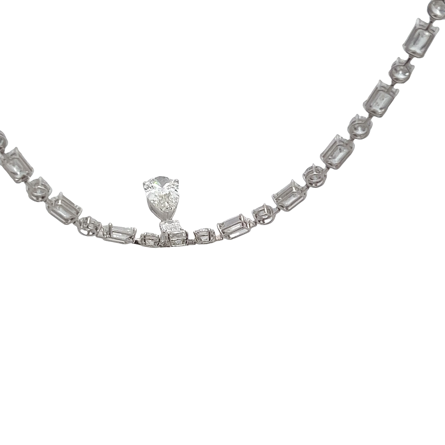 Drop Diamond Tennis Necklace