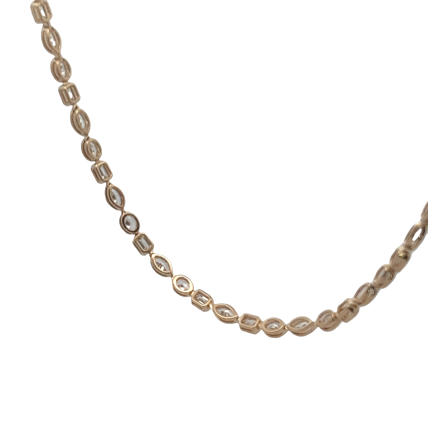 Multi Shape Diamond Tennis Necklace