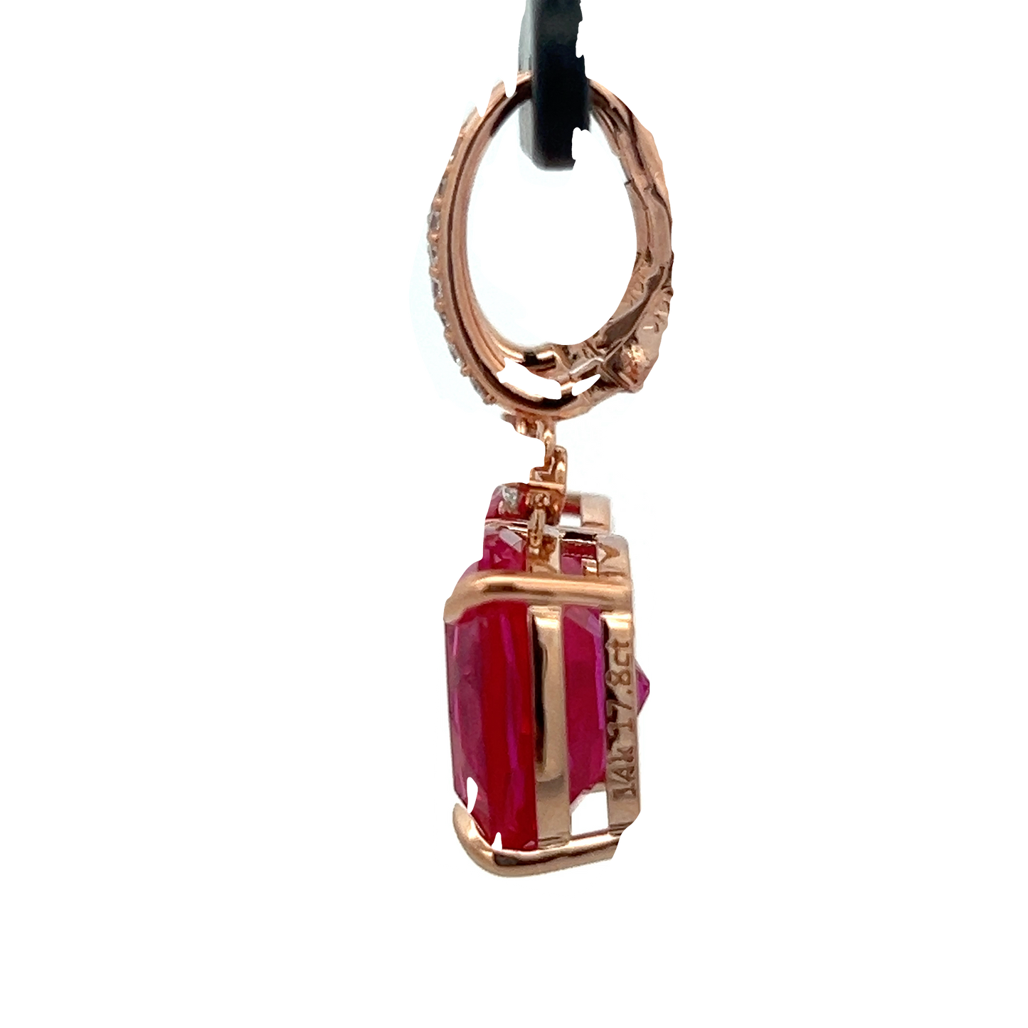 Pink Cushion Tourmaline Earrings