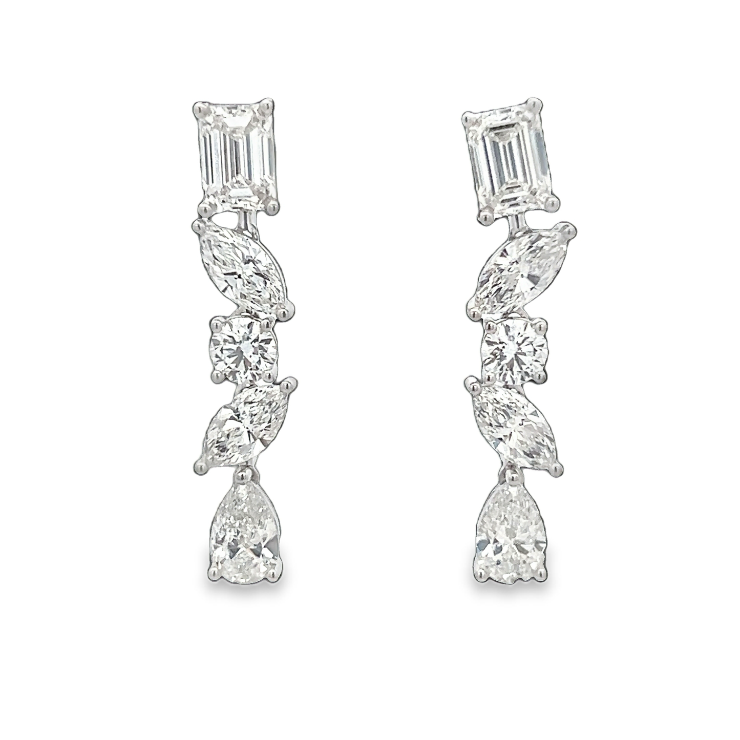 Long Various Shape Diamond Earrings