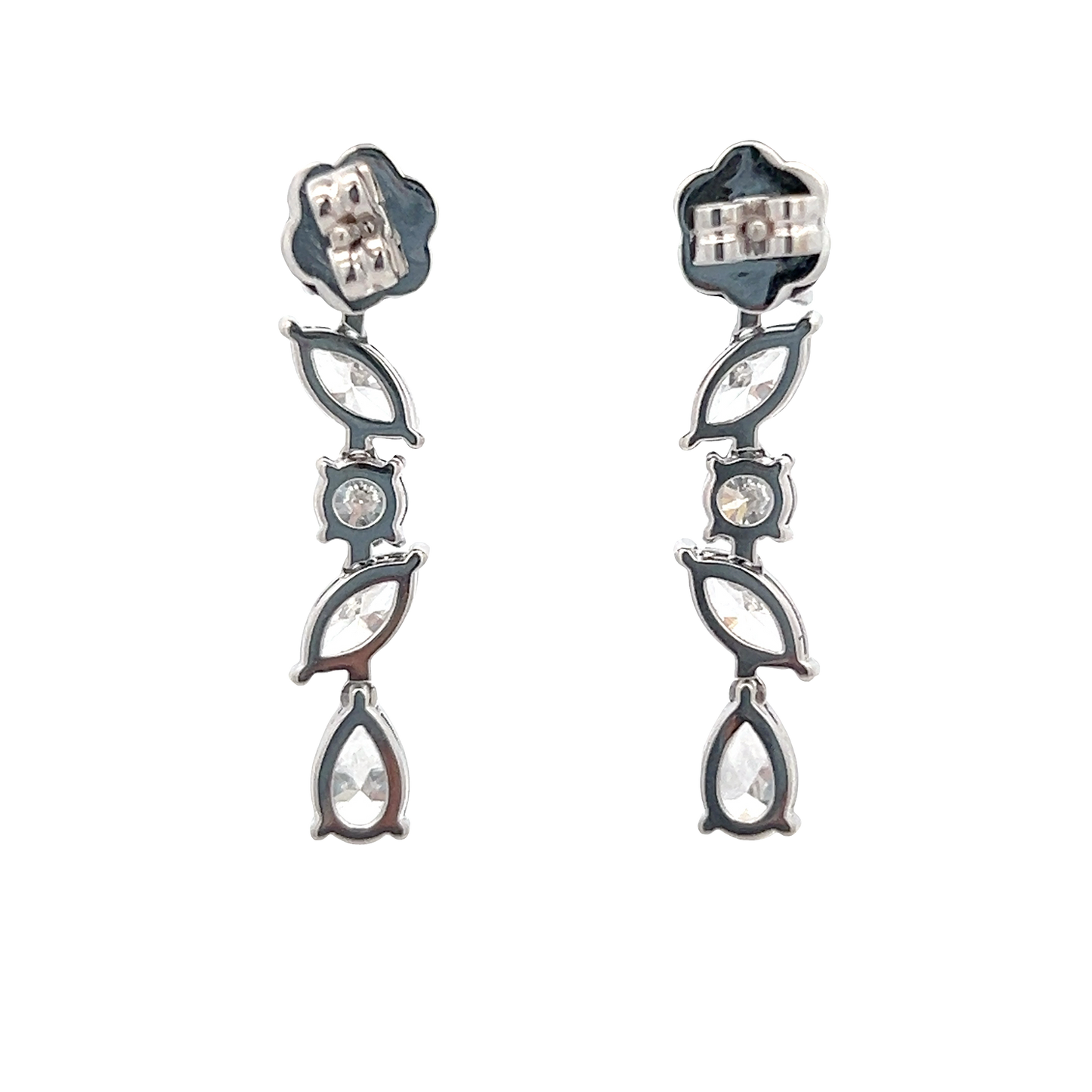 Long Various Shape Diamond Earrings