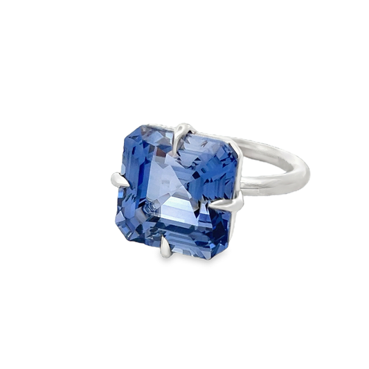 Asscher Cut Sapphire Ring
