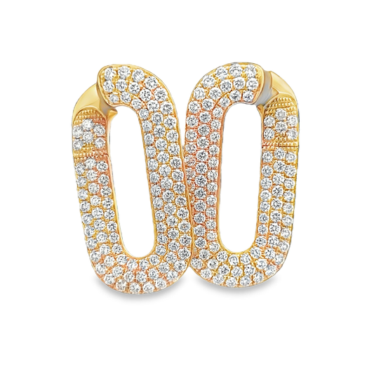 Yellow Gold Pave Set Wrap Earrings