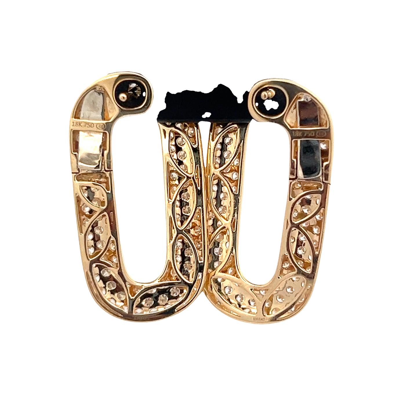 Yellow Gold Pave Set Wrap Earrings
