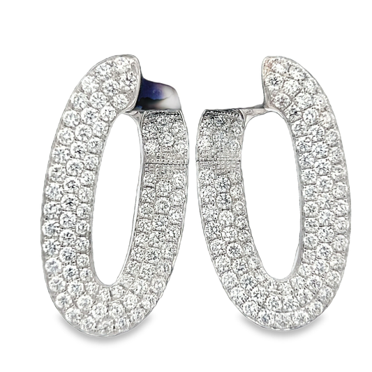 White Pave Set Wrap Earrings