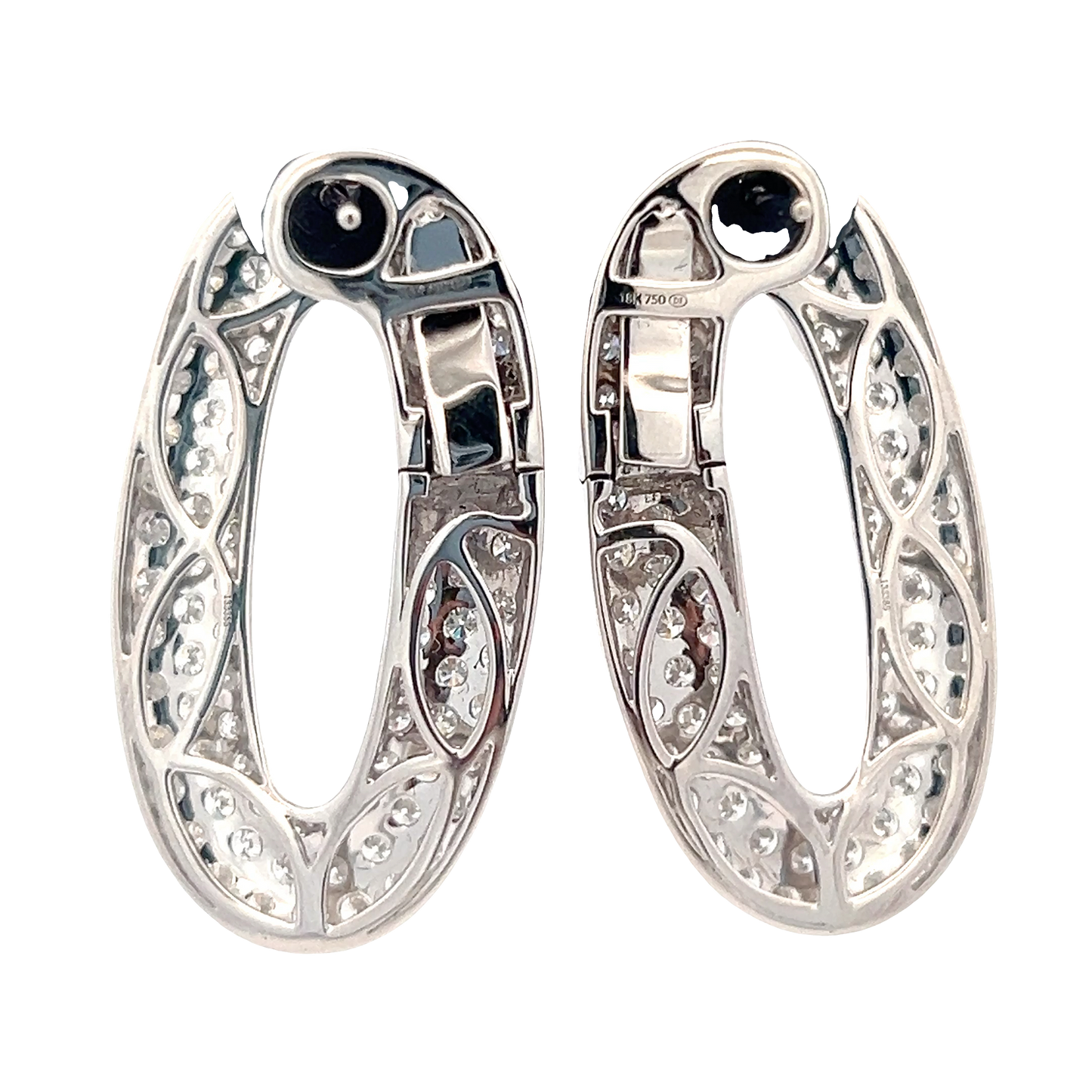 White Pave Set Wrap Earrings