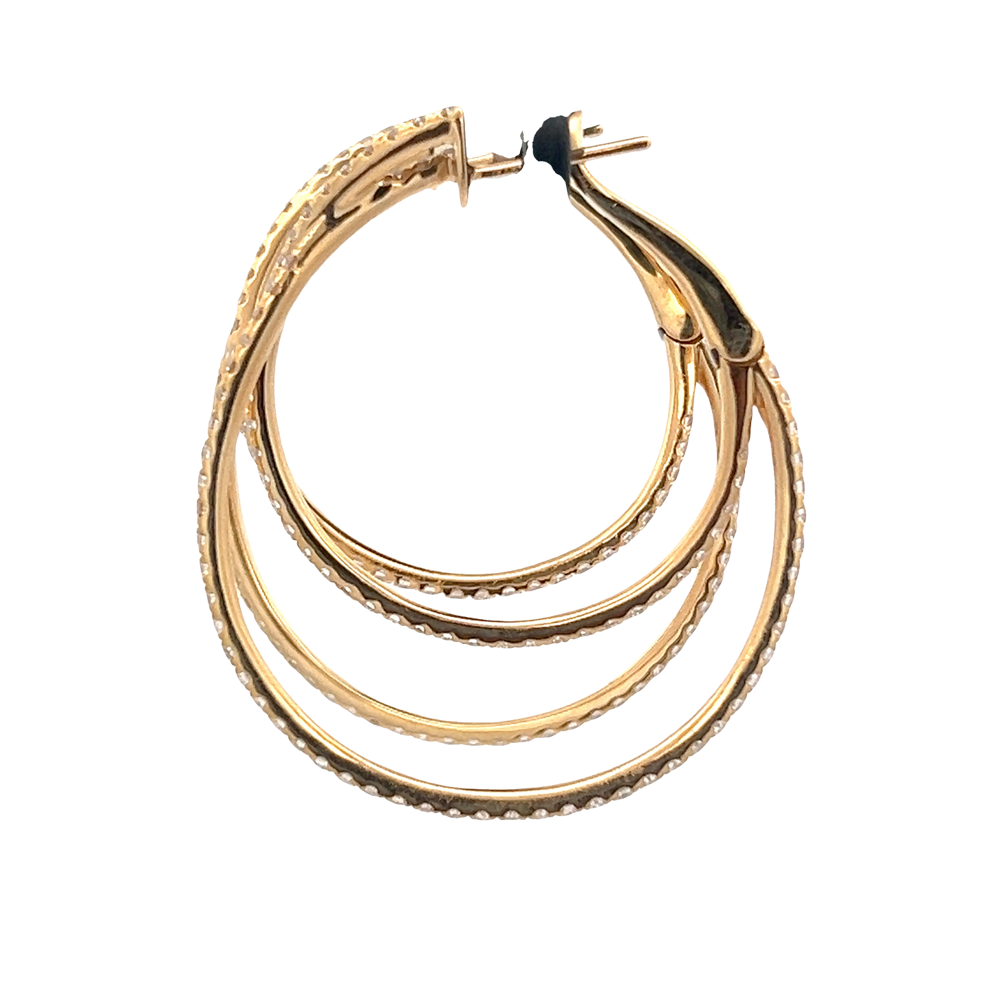 Yellow Gold Double Hoop Earrings