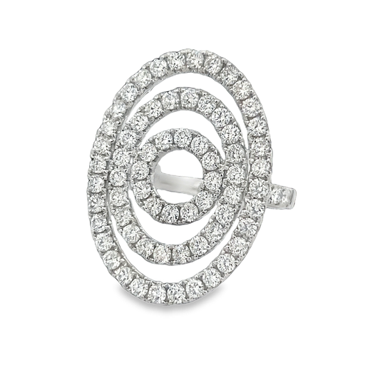 3 Row Oval Shape Fashion Ring