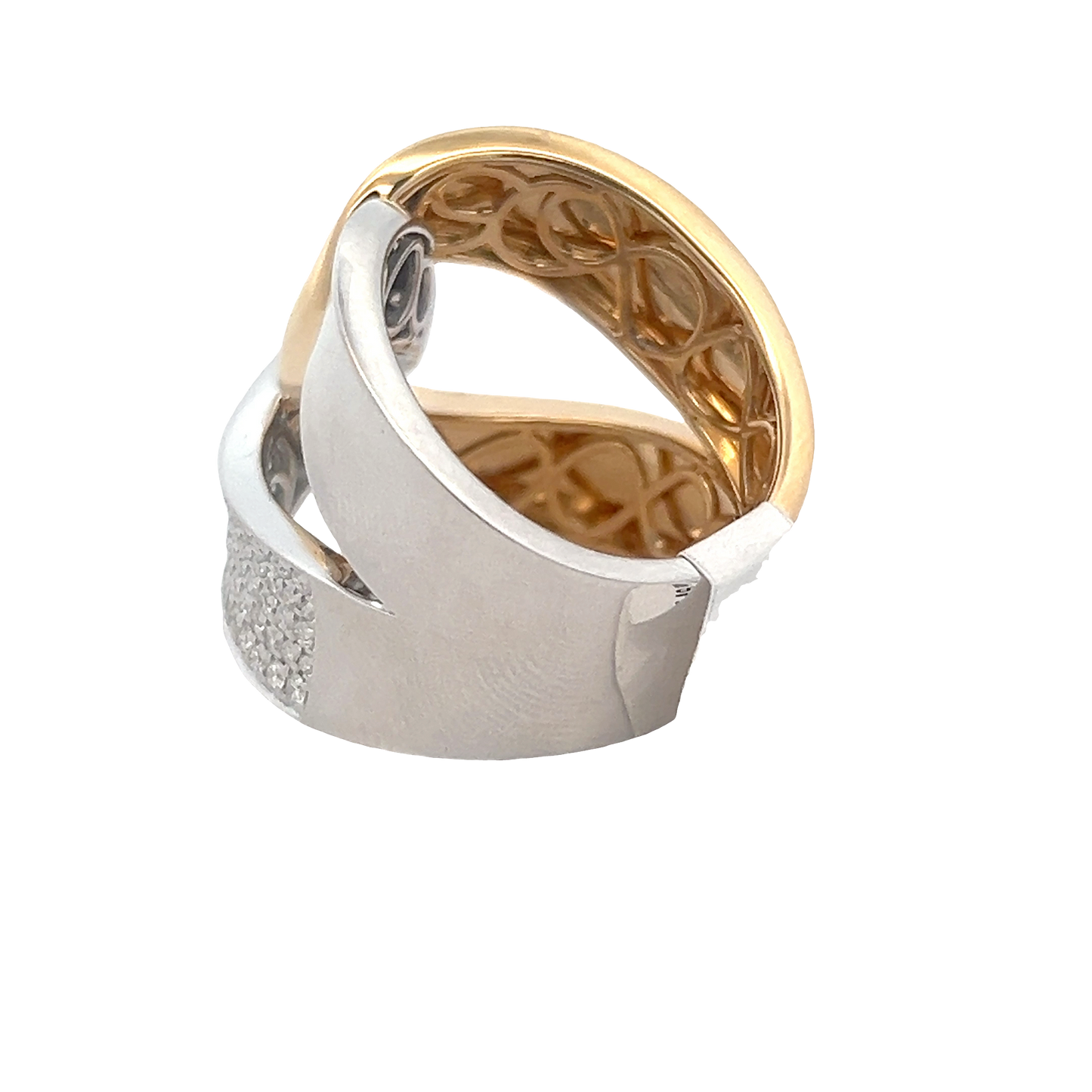 White and Yellow Diamond Link Ring