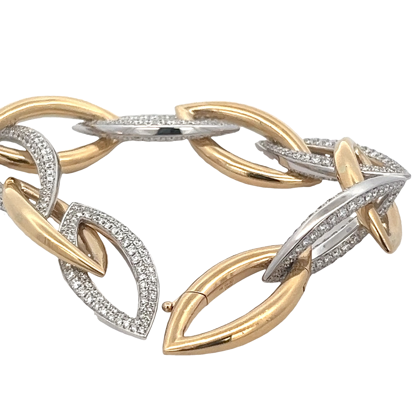 White and Yellow Diamond Link Bracelet